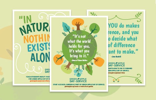 green apple poster with quote about participation